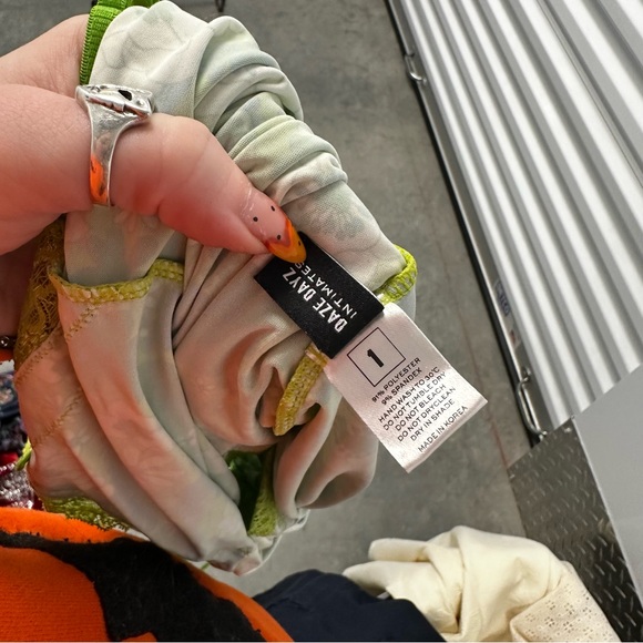 Daze Dayz green floral flower power mini nightgown slip dress 1 - Picture 5 of 5